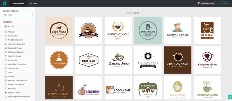 How to easier design a coffee logo with DesignEvo