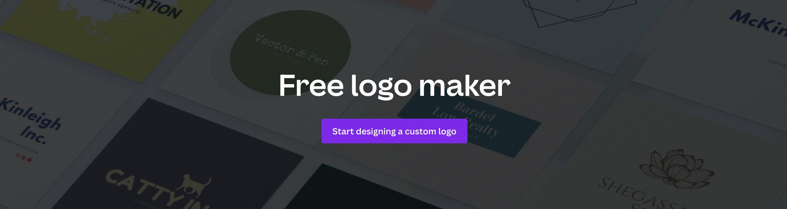 Canva logo maker homepage