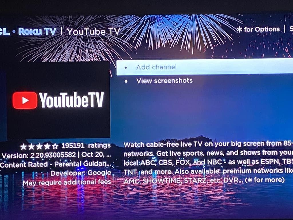 Select YouTube TV