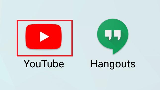 Opening the YouTube app for Android devices