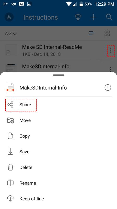 OneDrive Share iPhone