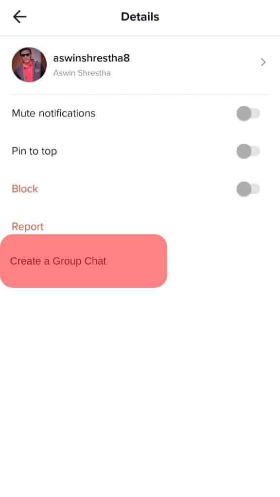 Click On “Create Group Chat”