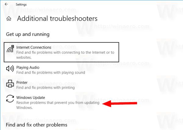 Windows 10 Run Windows Update Troubleshooter