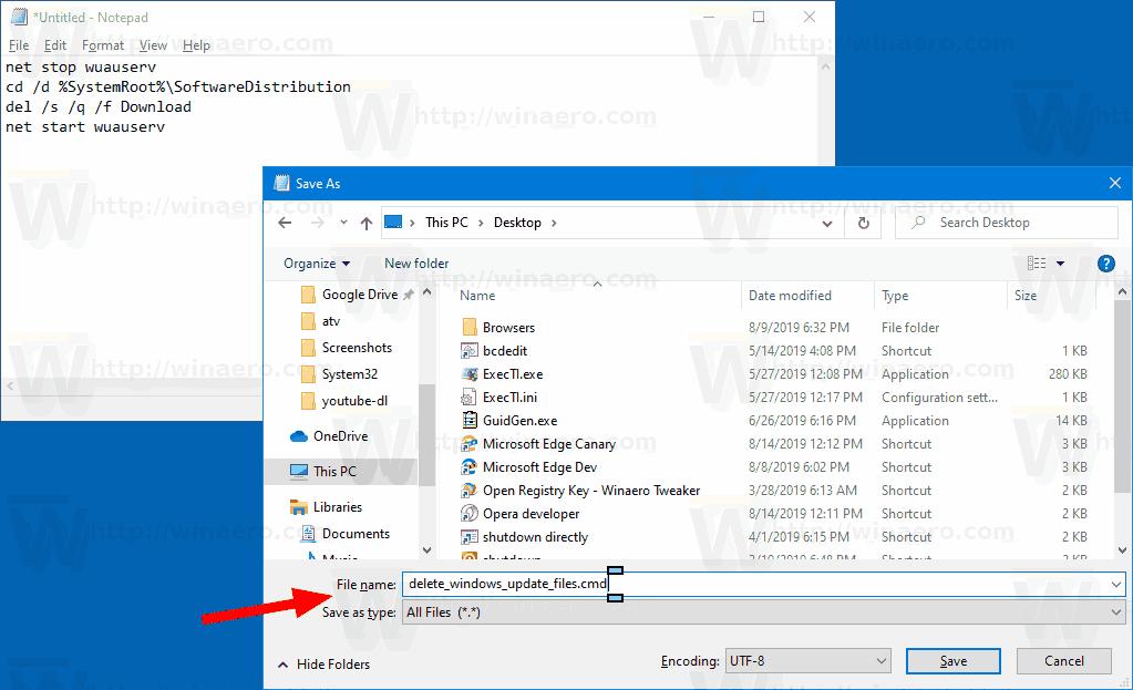 Windows 10 Delete Windows Update Files Batch File 1