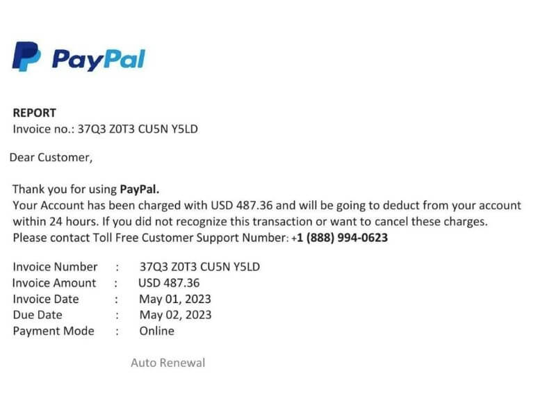 PayPal scam going around