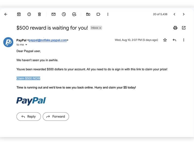 PayPal scam going around