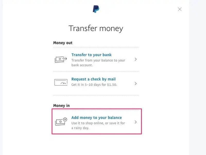  can I add money to my PayPal Card