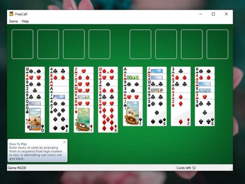 Freecell in Windows 10