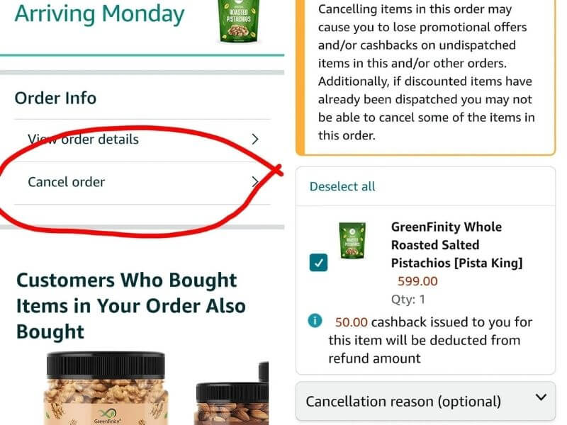 cancel an order on Amazon