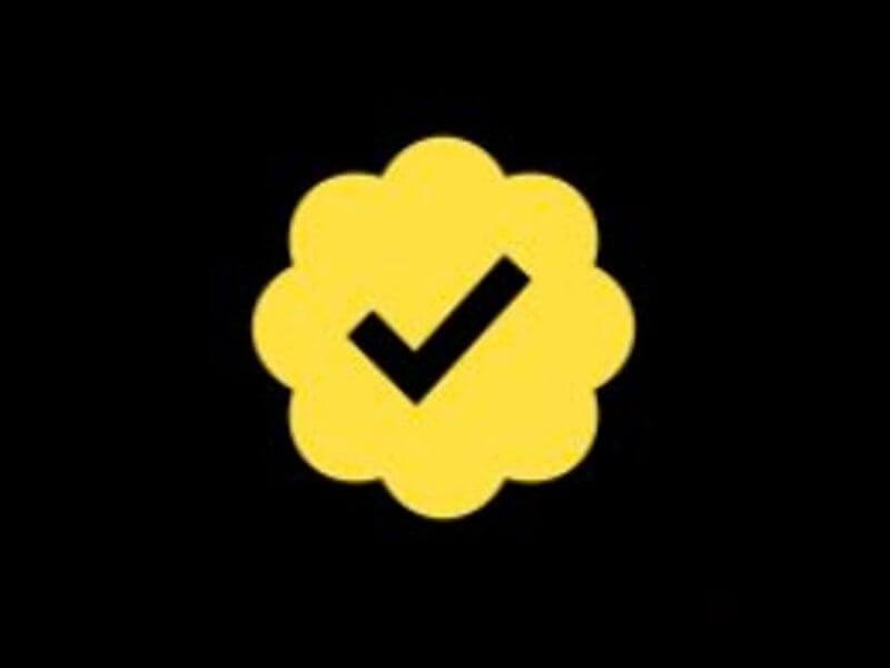 The Yellow check mark on Twitter