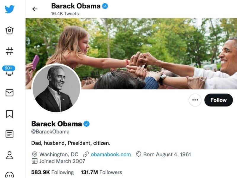 Barack Obama's Twitter handle