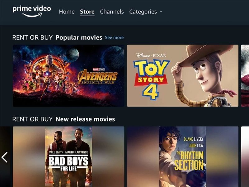Amazon Prime movies showing as rent or buy